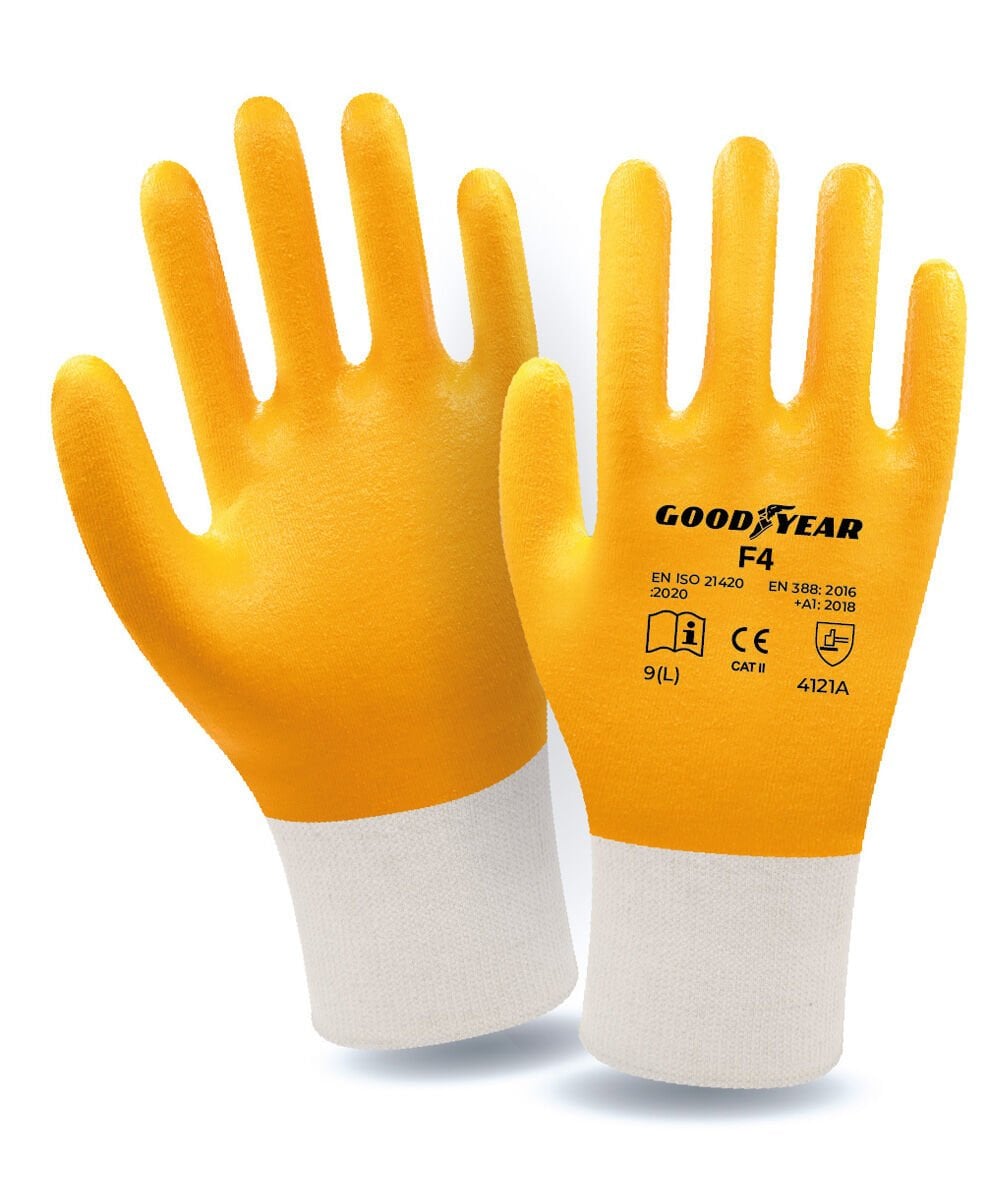 Goodyear F4 sarı nitril iş eldiveni