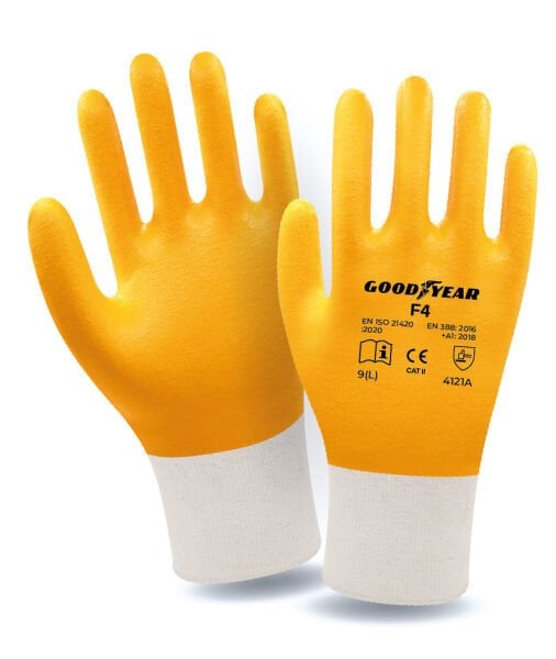 Goodyear F4 sarı nitril iş eldiveni