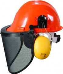 Essafe GE 1280-4 Vidalı Baret + Kulaklık + Tel Örgü Vizör