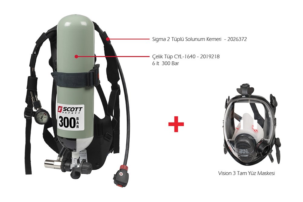 Tüplü solunum seti çelik Scott sigma 2