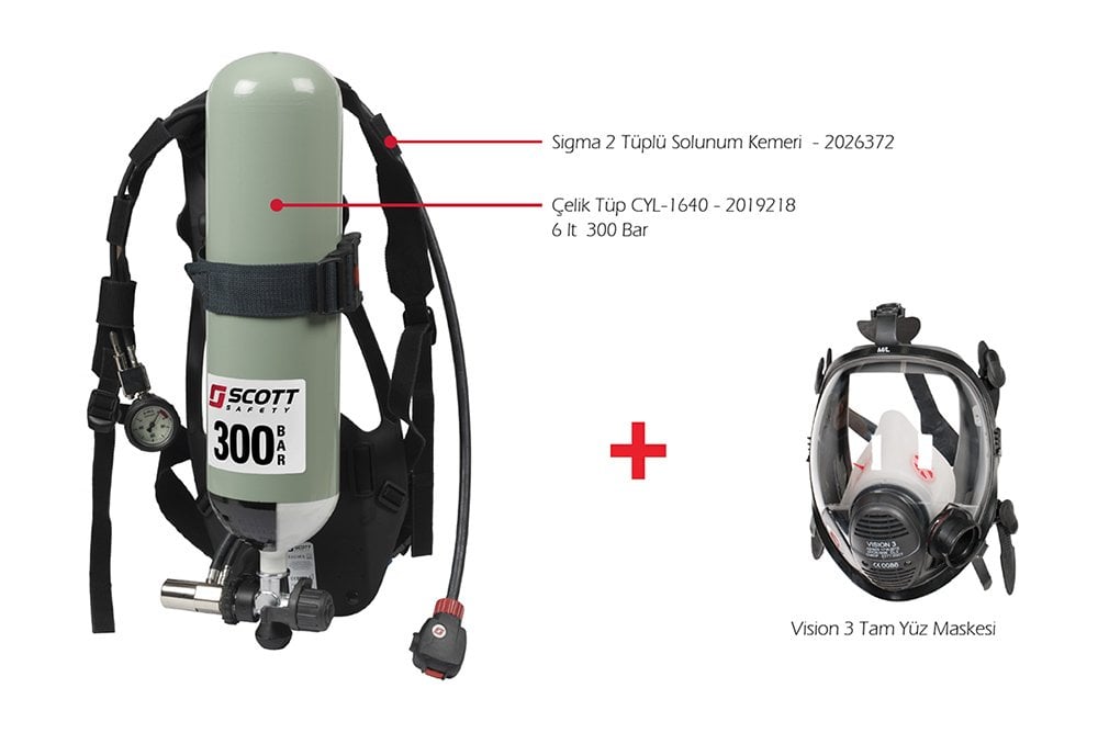 Tüplü solunum seti çelik Scott sigma 2