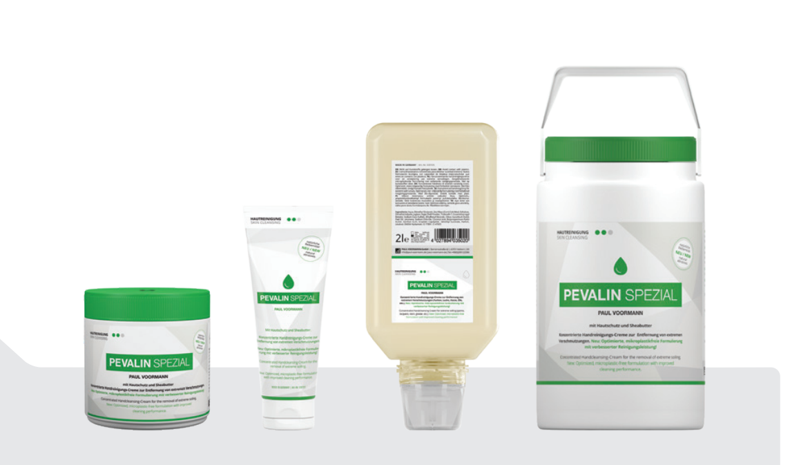 Boyalı , yağlı  ve yapışkan sanayii kirlilikleri için pevalin spezial el temizleme ürünü