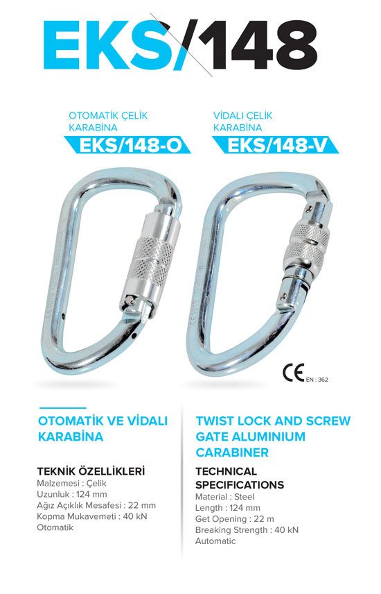 EKS148 - Otomatik ve vidalı karabina