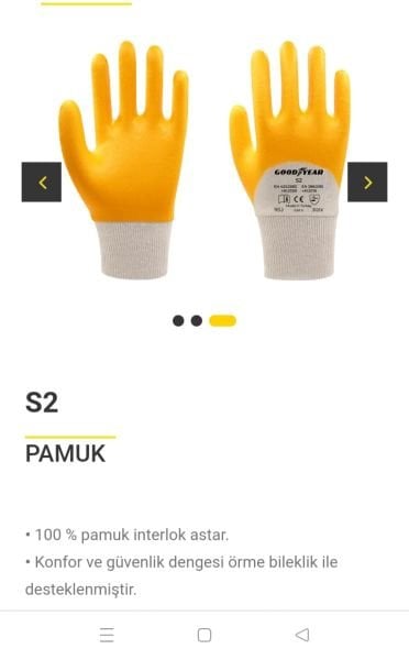 Sarı nitril iş eldiveni Goodyear S2